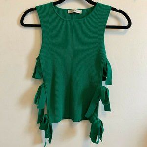 Genuine People Green Side-Tie Tank